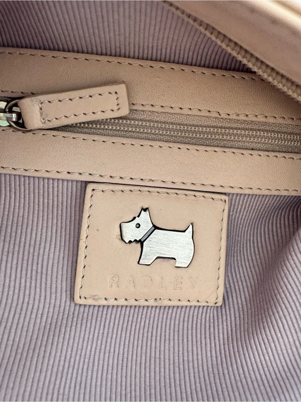 Radley London Iconic Zip-Top Leather Crossbody Pocket Bag in soft pedal pink